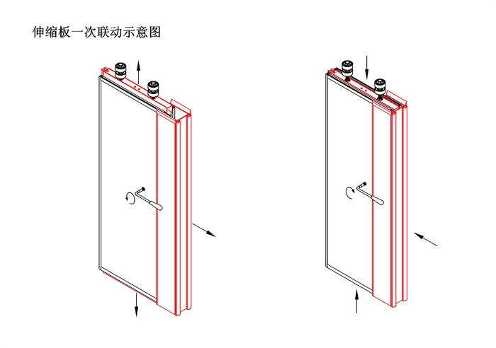 活动隔断伸缩板一次联运示意图